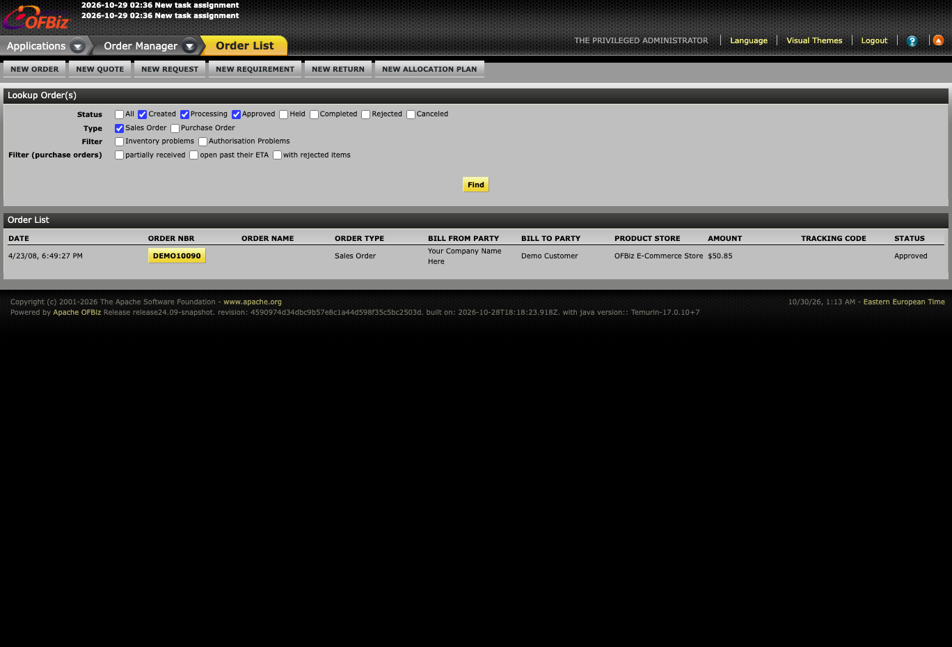 Apache OFBiz