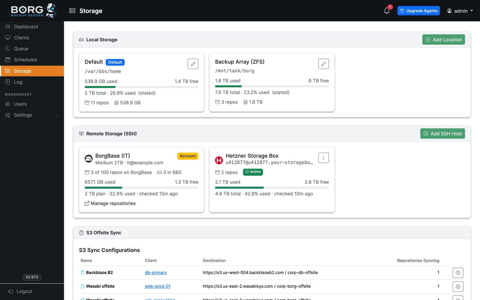 Borg Backup Server
