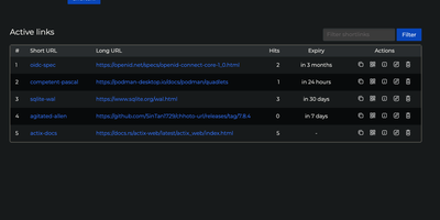 Chhoto URL screenshot thumbnail