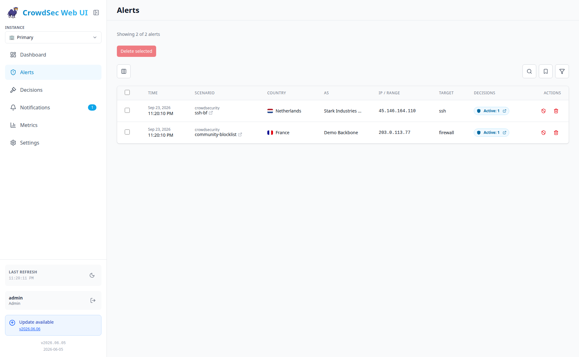 CrowdSec Web UI