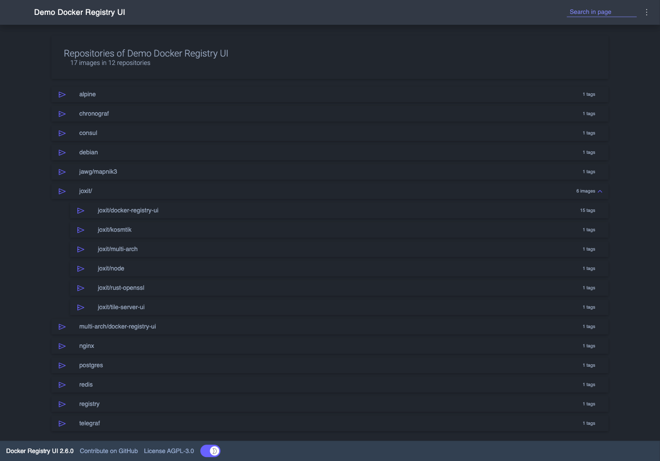 Docker Registry UI