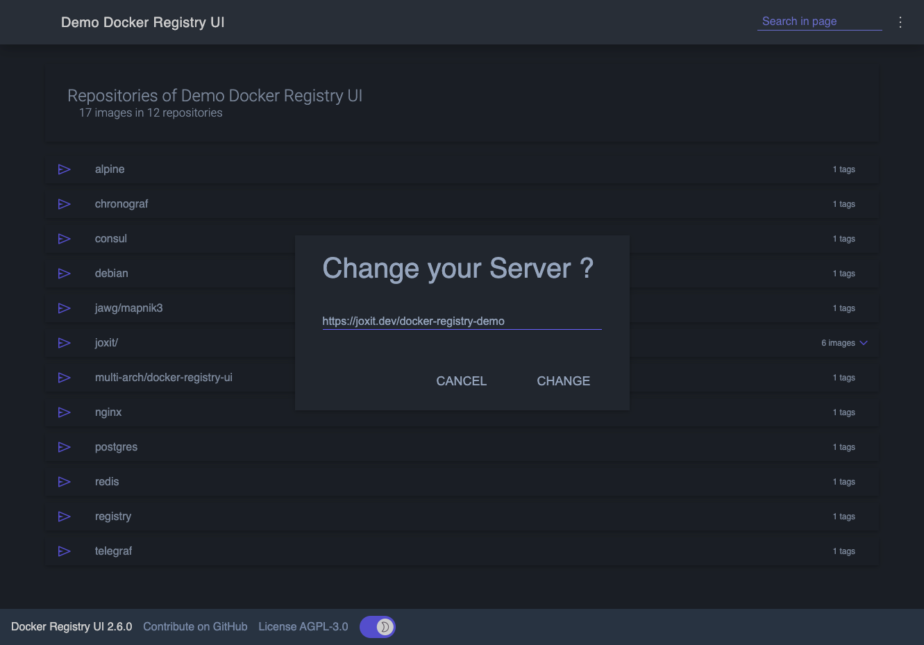 Docker Registry UI