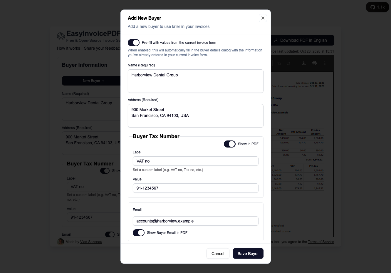 Easy Invoice PDF