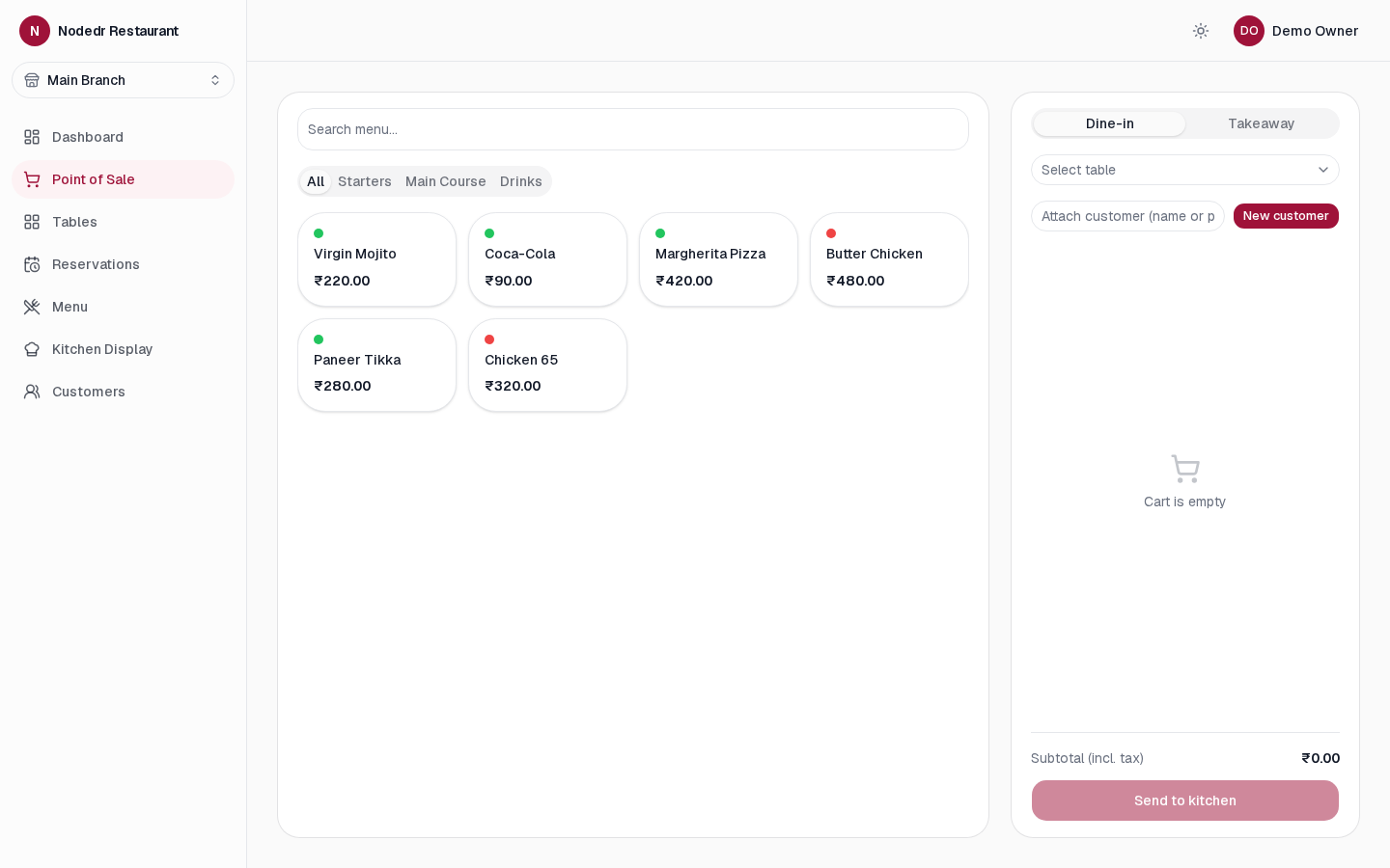 NodeDR Restaurant POS