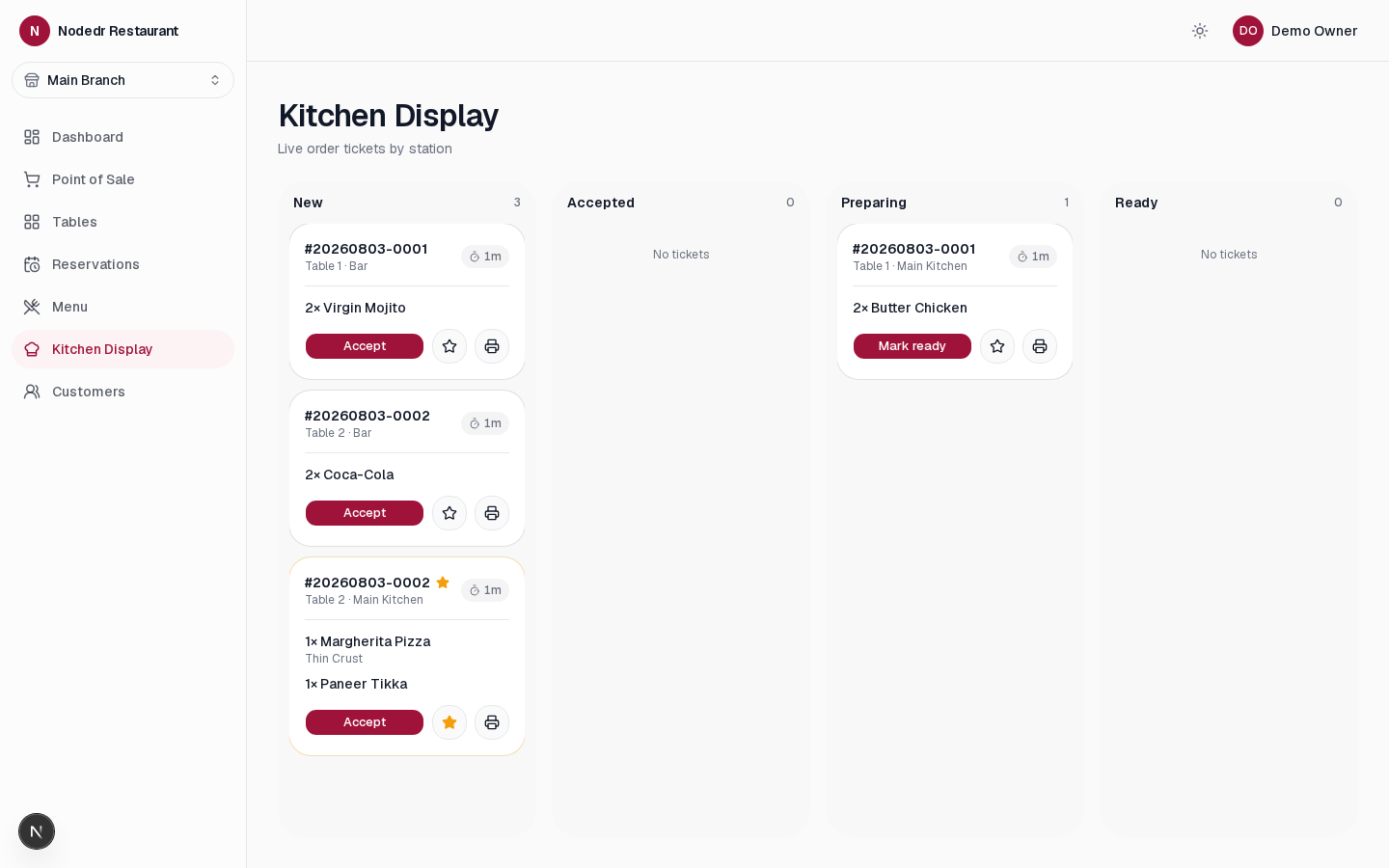 NodeDR Restaurant POS
