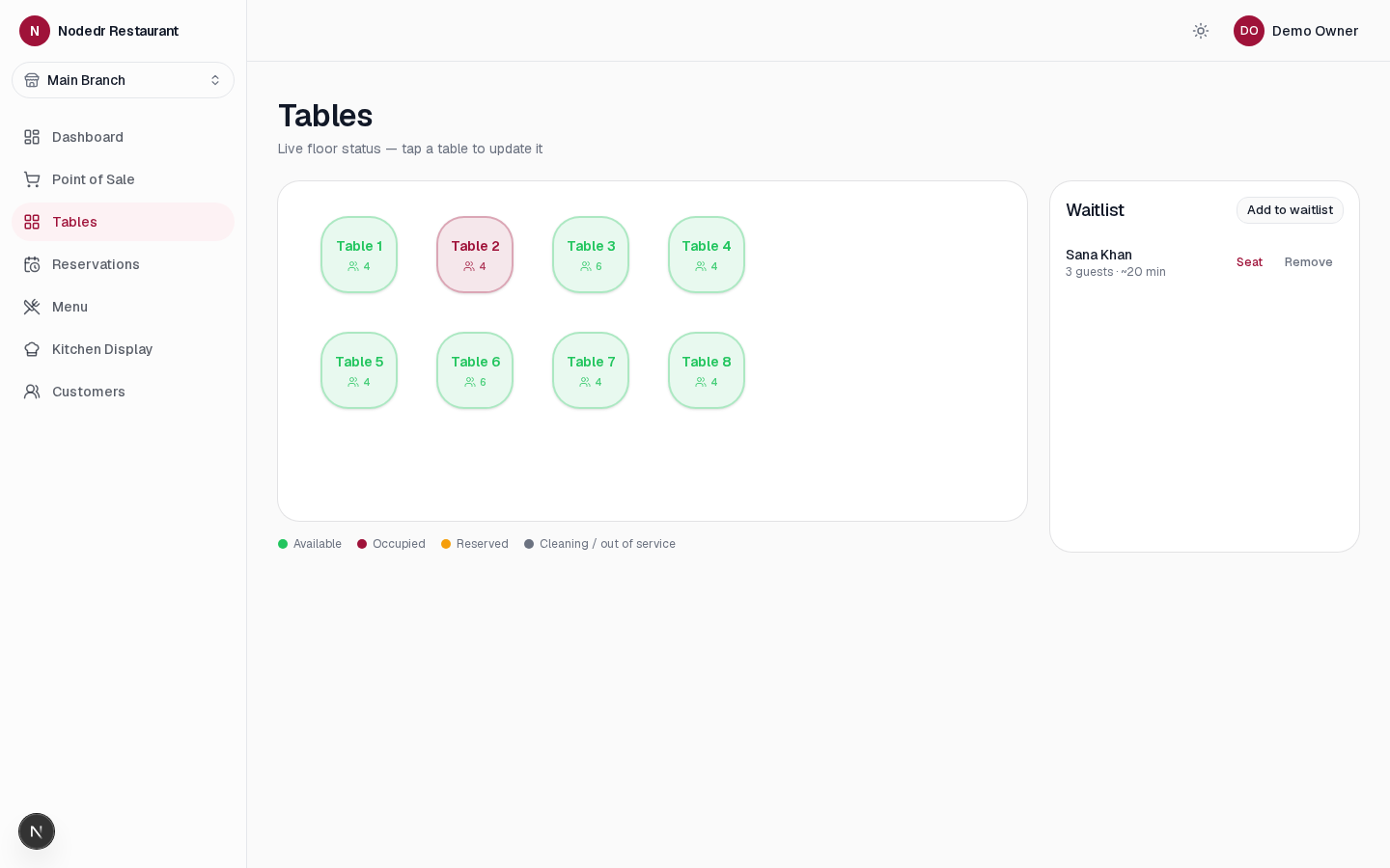 NodeDR Restaurant POS