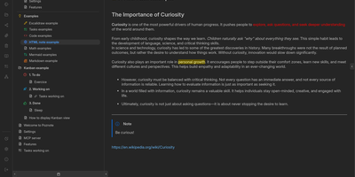 Poznote screenshot thumbnail