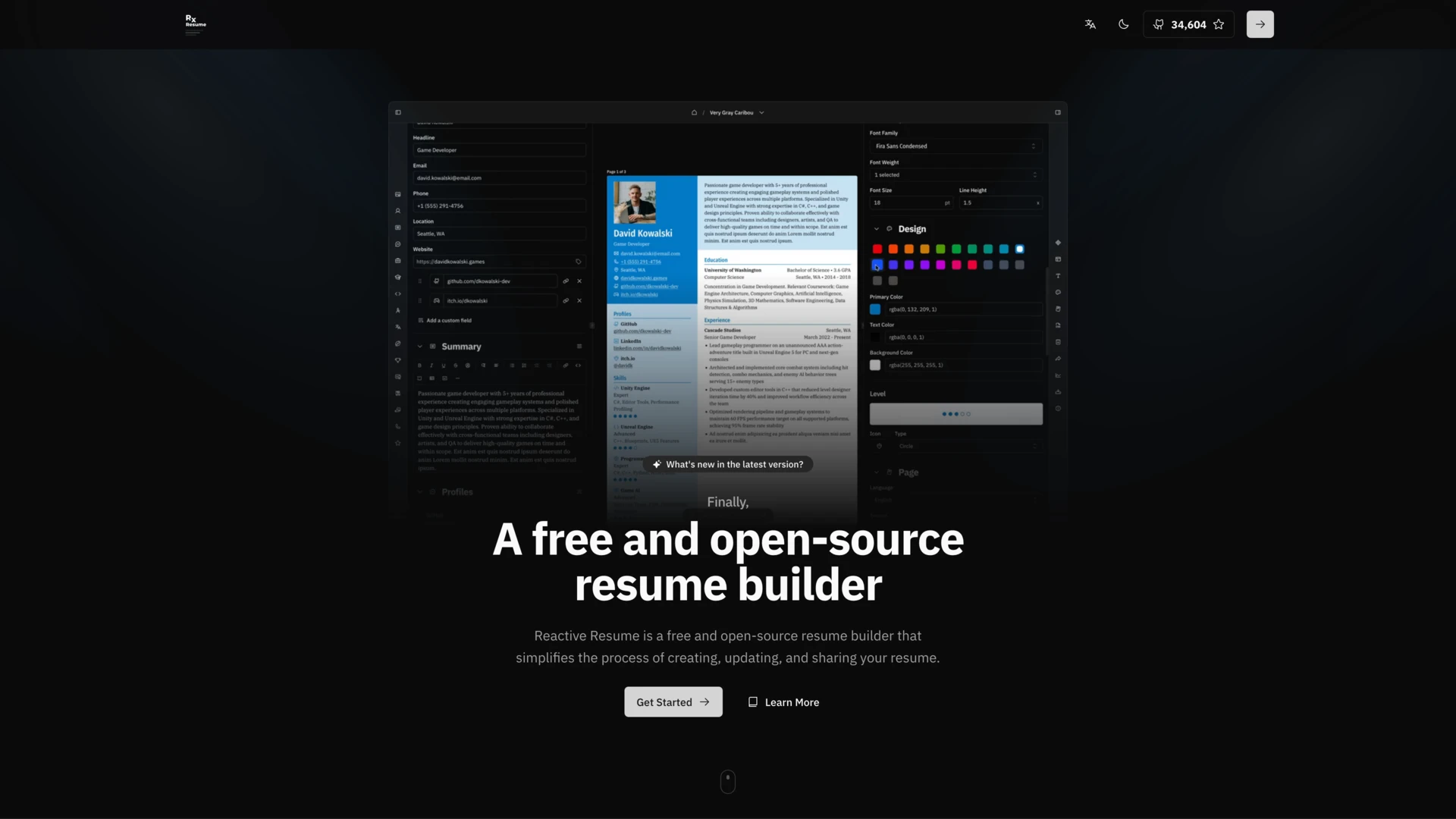 Reactive Resume