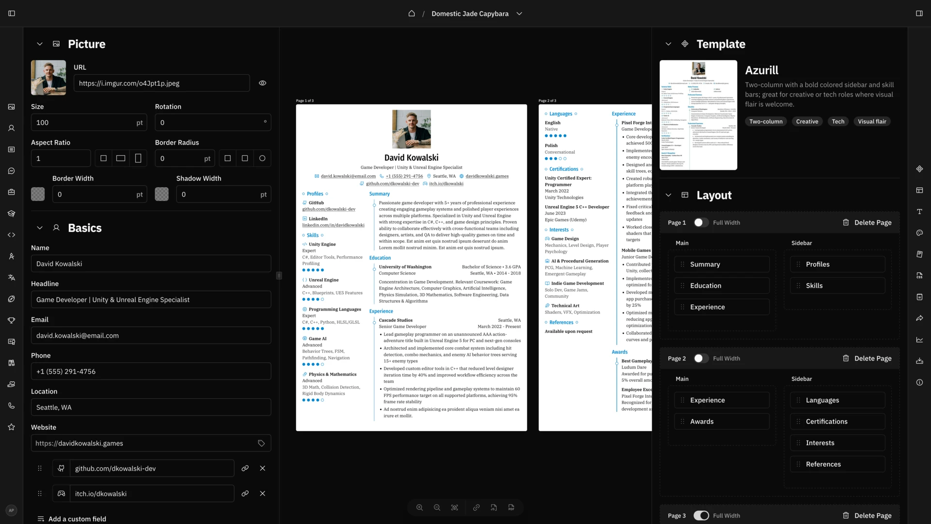 Reactive Resume