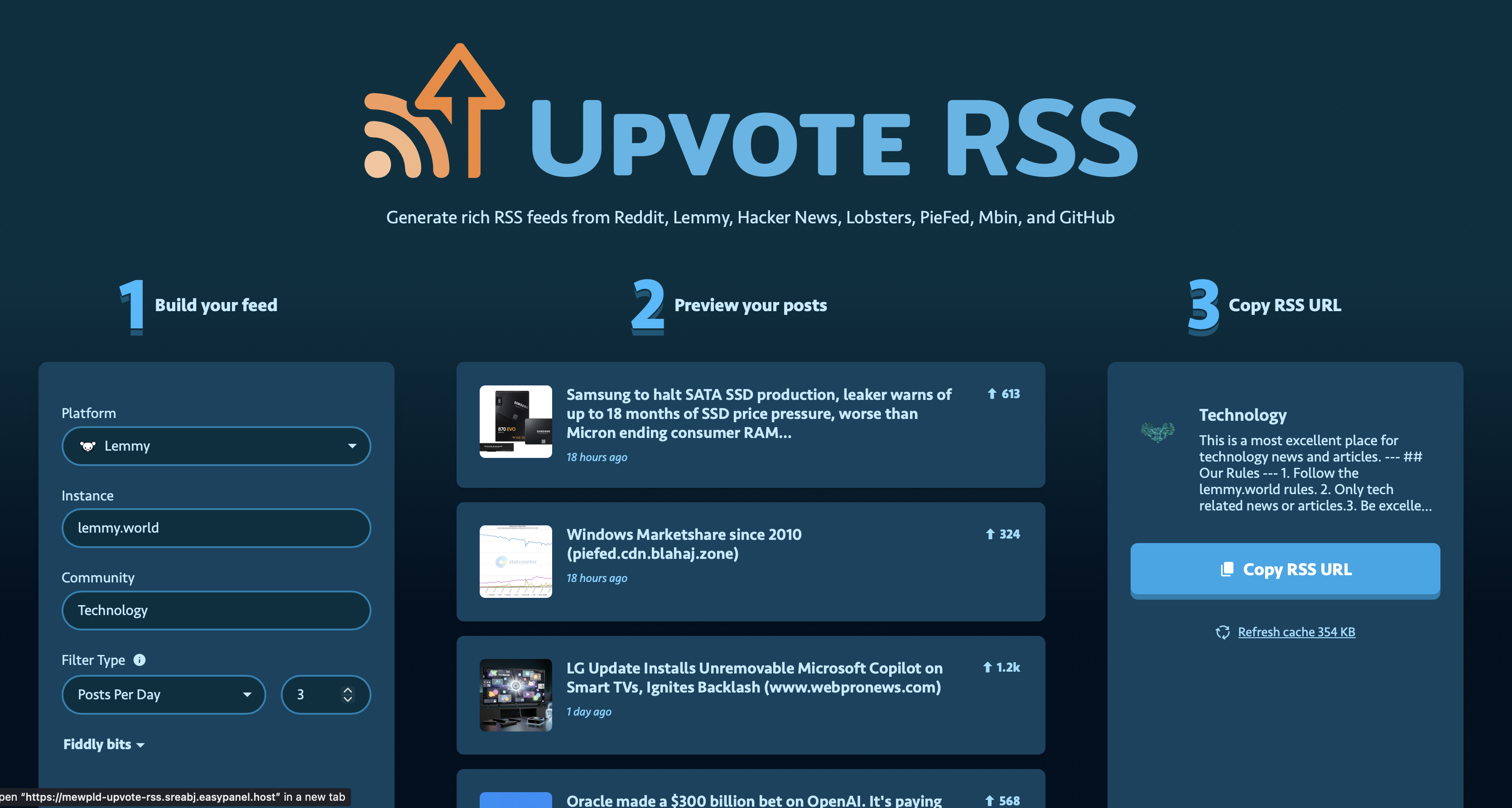 Upvote RSS