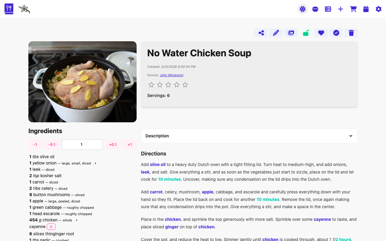 Vanilla Cookbook