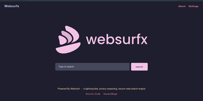 Websurfx screenshot thumbnail