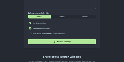 Yopass screenshot thumbnail