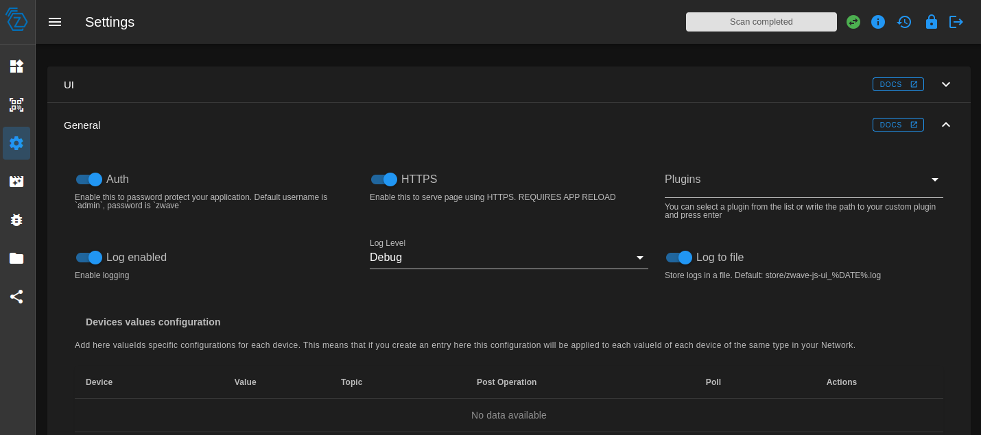 Z-Wave JS UI